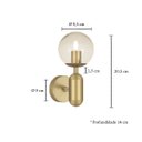 Ver imagem 4 de Arandela Interna Quarto Dourada Mate Globo Vidro Ambar G9 Jessie Lup49