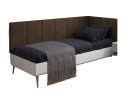 Ver imagem 2 de Cabeceira em L para Cama Box Solteiro Proteção Lateral Estofada - Marrom Suede