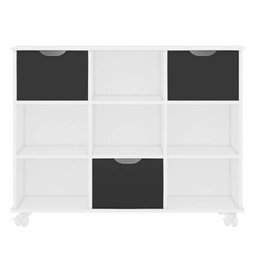 Nicho Organizador com Rodízios Toys 3 Gavetas Q01 Branco/Preto - Mpozenato - 1