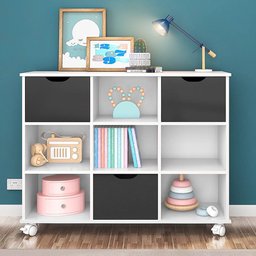 Nicho Organizador com Rodízios Toys 3 Gavetas Q01 Branco/Preto - Mpozenato - 2