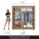 Ver imagem 3 de Guarda Roupa Casal sem Gavetas Brenda Boreal - Móveis Arapongas Boreal