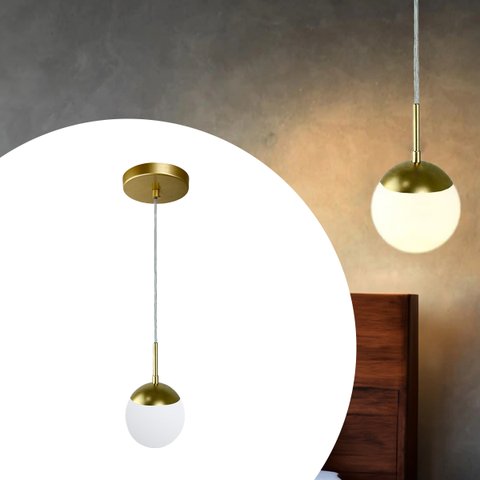 Pendente Lustres de Teto Jabuticaba Dourado com Globo 12cm Decoração Sala, Quarto, Lavabo