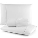 Ver imagem 1 de Jogo Lençol King 3 peças com Elástico Ponto Palito Micropercal 400 Fios:Branco