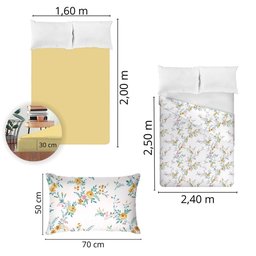 Jogo de Cama Queen Size Algodão 180 Fios 4 Peças Estampado - 5