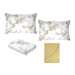 Jogo de Cama Queen Size Algodão 180 Fios 4 Peças Estampado - 6