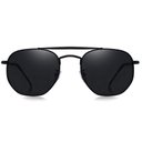 Ver imagem 3 de Oculos de Sol Unissex Polarizado Design Classico Hexágono Uv400 Preto
