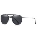 Ver imagem 1 de Oculos de Sol Unissex Polarizado Design Classico Hexágono Uv400 Preto