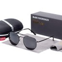 Ver imagem 4 de Oculos de Sol Unissex Polarizado Design Classico Hexágono Uv400 Preto