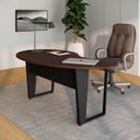 Ver imagem 6 de Mesa Escrivaninha Orgânica Linear em MDP 175x92cm Pés de Metal Corporate F5 Preto/Marrom