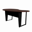 Ver imagem 4 de Mesa Escrivaninha Orgânica Linear em MDP 175x92cm Pés de Metal Corporate F5 Preto/Marrom
