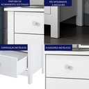 Ver imagem 4 de Mesa de Cabeceira 3 Gavetas 40 Cm Dm113 Branco Dtall Branco