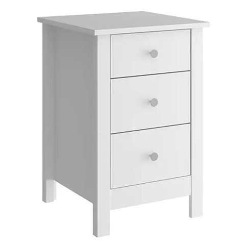 Mesa de Cabeceira 3 Gavetas 40 Cm Dm113 Branco Dtall Branco