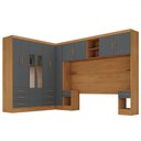 Ver imagem 3 de Guarda-roupa Modulado Soberano 11 Portas 8 Gavetas com Espelho Cinamomo/chumbo - Panorama Móveis