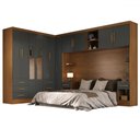 Ver imagem 5 de Guarda-roupa Modulado Soberano 11 Portas 8 Gavetas com Espelho Cinamomo/chumbo - Panorama Móveis