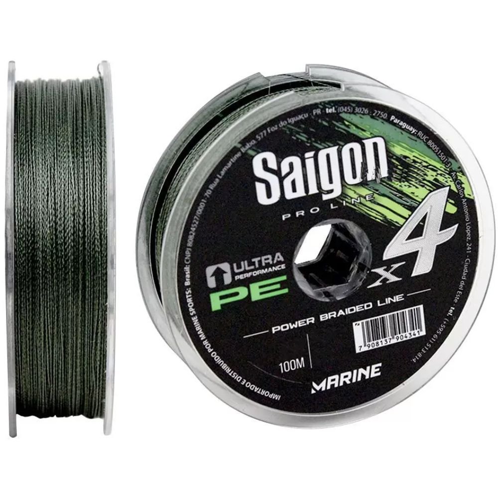 Linha Multifilamento Saigon X4 0,24mm 30lb 100M Verde - 2