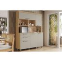 Ver imagem 1 de Cozinha Compacta Nobreza C/ 5 Portas e 2 Gavetas 160cm Carvalho/cinza - Nesher