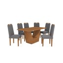 Ver imagem 2 de Conjunto Sala de Jantar Verbana Kappesberg 6 Cadeiras Veludo Titanio