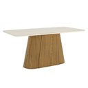 Ver imagem 2 de Mesa de Jantar Olivia Ambiente 180 Cm Canto Arredondado com Vidro Nature Off White – Henn