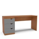 Ver imagem 3 de Escrivaninha Home Office 3 Gavetas 163cm Porto Politorno Móveis