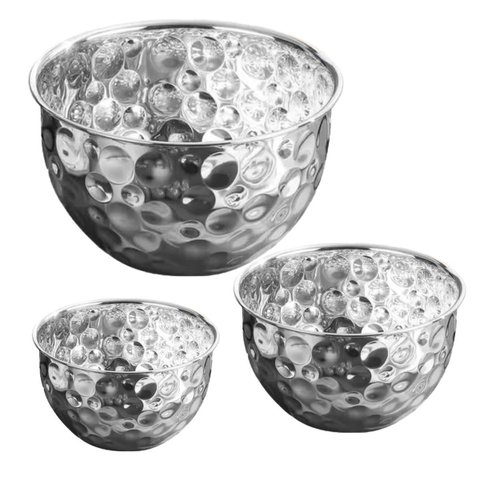 Tigela Inox Bowl Cumbuca Kit 3 Unidades Salada Fruta Mesa Posta Refeiçao Sala de Jantar Buffet Cozin