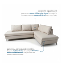 Ver imagem 4 de Sofá de Canto 5 Lugares com Chaise Lado Direito em Veludo Bege Claro 293x200cm