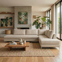 Ver imagem 1 de Sofá de Canto 5 Lugares com Chaise Lado Direito em Veludo Bege Claro 293x200cm