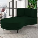 Ver imagem 2 de Chaise Longue Divã 164cm Braço Esquerdo Logus D06 Veludo Verde - Mpozenato
