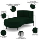 Ver imagem 3 de Chaise Longue Divã 164cm Braço Esquerdo Logus D06 Veludo Verde - Mpozenato