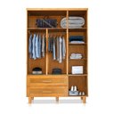 Ver imagem 4 de Roupeiro em Madeira Maciça Imperatriz 3 Portas 1 Porta com Espelho Imbuia