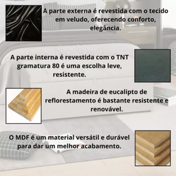 Calçadeira Baú Recamier King 195cm Carla Veludo:preto - 5