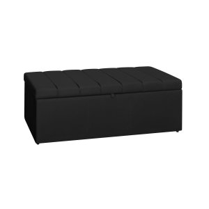 Calçadeira Baú Recamier King 195cm Carla Veludo:preto