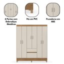 Ver imagem 7 de Guarda Roupa Casal Fast 6 Portas de Bater 2 Gavetas MDP Amendola-Off White Demóbile 149cm