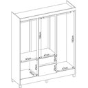 Ver imagem 3 de Guarda Roupa Casal Fast 6 Portas de Bater 2 Gavetas MDP Amendola-Off White Demóbile 149cm