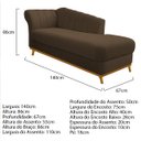 Ver imagem 4 de Kit Diva Recamier Vanessa 140cm Lado Direito e 02 Poltronas Laura Suede - Doce Sonho Móveis RECAMIER