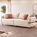 Ver imagem 1 de Sofá para Sala de Estar 4 Lugares 225cm Linho Living Canela
