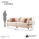 Ver imagem 3 de Sofá para Sala de Estar 4 Lugares 225cm Linho Living Canela