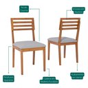 Ver imagem 2 de Cadeiras Sala de Jantar Madeira Maciça 2un Juparanã Madeira/linho Cinza