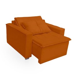 Poltrona Cama com Puff para Sala Confortavél Moderna Suede - 5