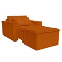 Ver imagem 1 de Poltrona Cama com Puff para Sala Confortavél Moderna Suede