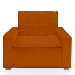 Poltrona Cama com Puff para Sala Confortavél Moderna Suede - 4