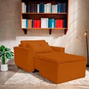 Ver imagem 2 de Poltrona Cama com Puff para Sala Confortavél Moderna Suede