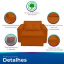 Ver imagem 3 de Poltrona Cama com Puff para Sala Confortavél Moderna Suede