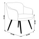 Ver imagem 2 de Poltrona Decorativa Kitana Pés Palito Couro/Linho Bege/Branco - Gran Belo