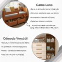 Ver imagem 4 de Kit Quarto Luna Plus Nature + Colchão + Cômoda Savana + Guarda-Roupa Paris Cedro