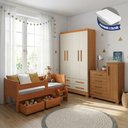Ver imagem 2 de Kit Quarto Luna Plus Nature + Colchão + Cômoda Savana + Guarda-Roupa Paris Cedro
