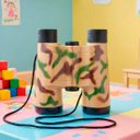 Ver imagem 3 de Brinquedo Binóculo Bússola Cordão Infantil Camuflado Militar