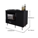 Ver imagem 3 de Balcão para Cooktop 5 Bocas 1,05m Turim Preto - Movelove