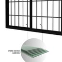 Ver imagem 5 de Janela de Alumínio de Correr Lateral 2 Folhas Móveis com Grade 100x150cm Lucasa Eccellente Preto