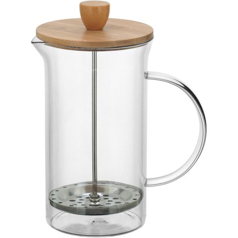 BALZAC CAFETEIRA FRANCESA 22x9x9cm 1L BOROSILICATO TRANSP TAMPA BAMBU