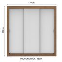 Ver imagem 3 de Guarda-Roupa Casal Madesa Lyon Plus 3 Portas de Correr 4 Gavetas Rustic/Branco Cor:Rustic/Branco